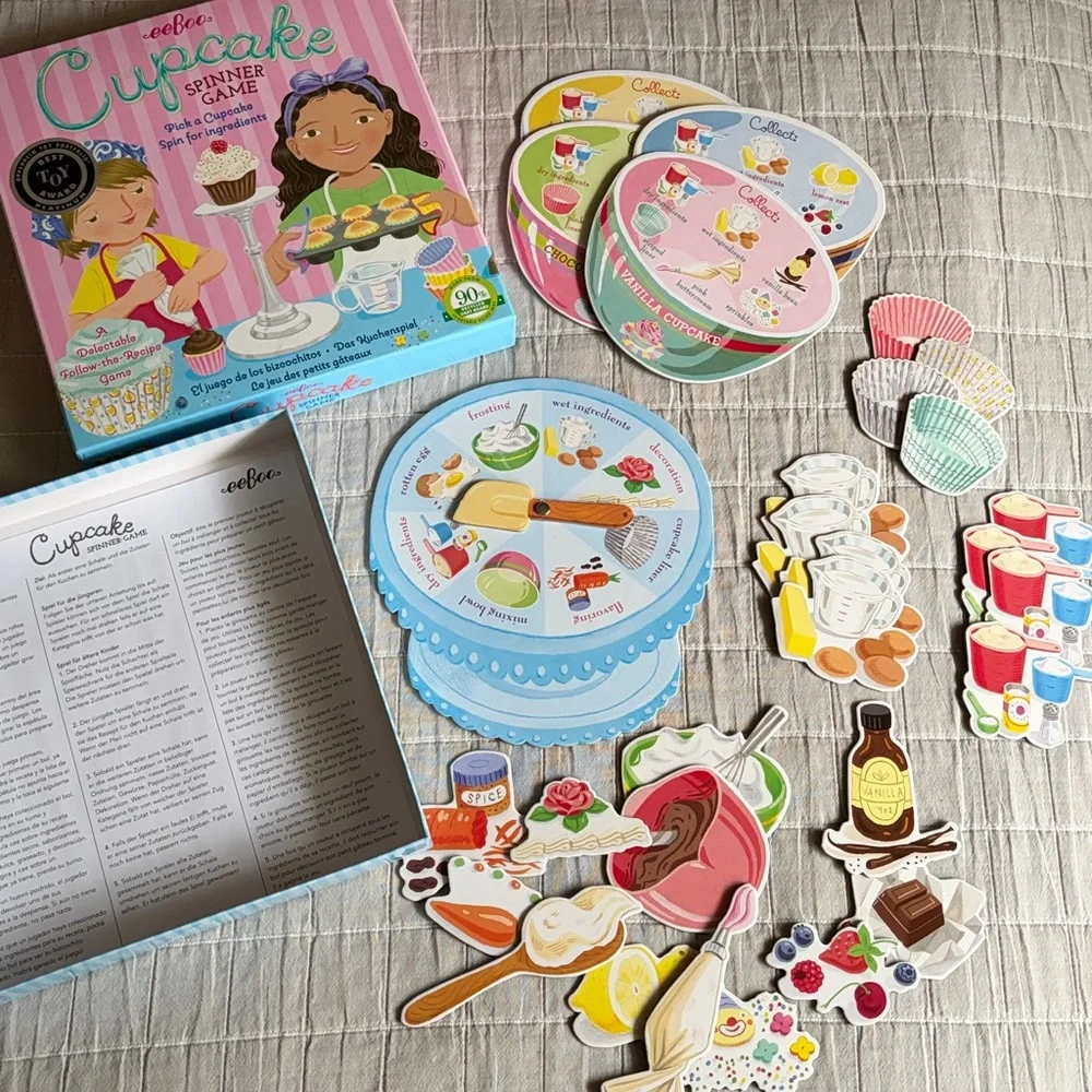 eeboo Pink Cupcake Spinner Game - Kid-Friendly Party Activity